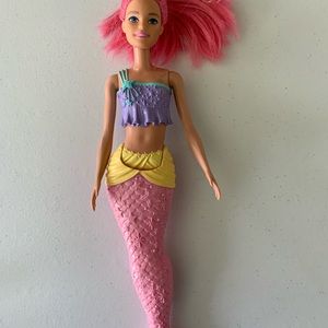 Barbie Dreamtopia Mermaid pink hair in pony tail now